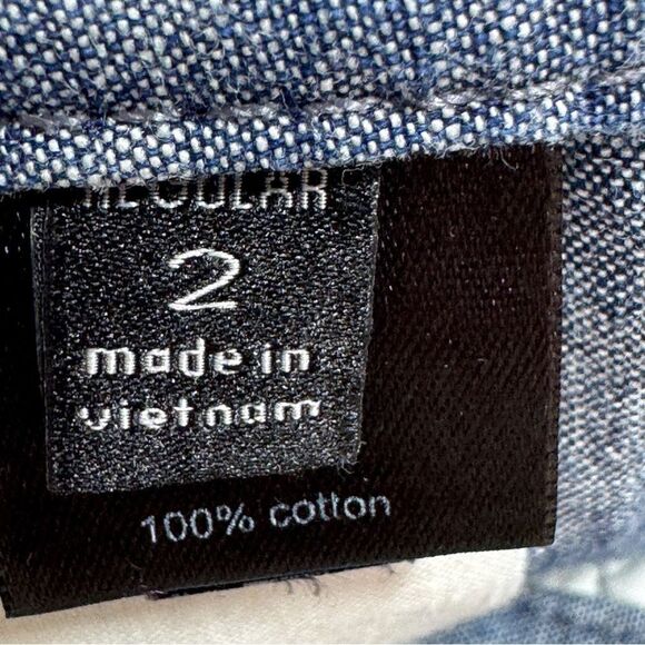 The Limited Chambray Easy Short Cuffed Hem Low Rise Chino Shorts Blue 2 - Picture 8 of 12